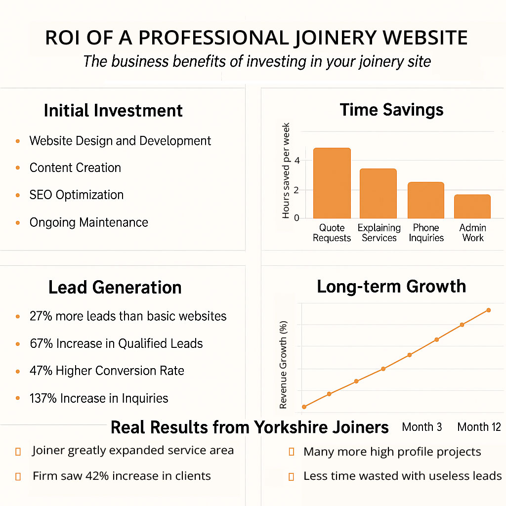 ROI of a professional joinery website infographic